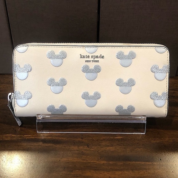 kate spade Handbags - KATE SPADE x DISNEY Silver Mickey Mouse Embossed Full Zipper Continental Wallet